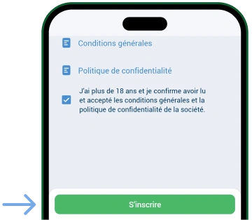 Cliquez sur S’inscrire Télécharger 1xBet Android
